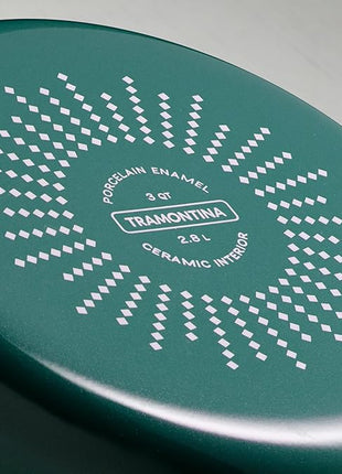 Tramontina Ceramic Non Stick 6-Piece Nesting Sauce Pan Set with Lids - Stackable Nonstick Cookware Set, Dishwasher and Oven Safe, Teal