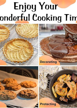 P&P CHEF Baking Cooling Rack Set for Cooking Roasting, 4-Piece Stainless Steel Wire Racks for Oven Use, Healthy & Dishwasher Safe, Rectangle, 8.6 + 9.7+ 11.6 + 15.3 Inch