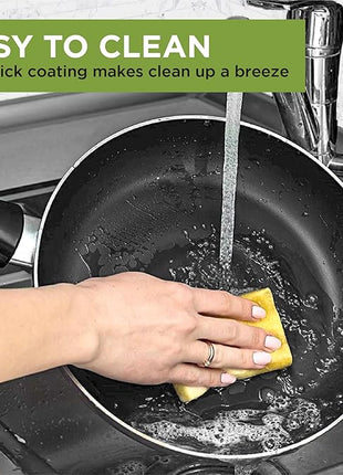 Ecolution Easy Clean Ceramic Nonstick Cookware Set, Dishwasher Safe Kitchen Pots and Pans Set, Comfort Grip Handle, Even Heating, Ultimate Food Release, 26-Piece, Black