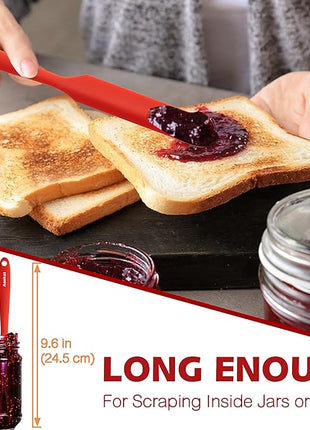 Anaeat Silicone Spatula Set of 5 - Seamless One-Pieces Design, Non-Stick Rubber Spatulas BPA Free Kitchen Scraper Flexible for Easy Baking, Cooking, Scraping & Mixing, Heat Resistant & Dishwasher Safe