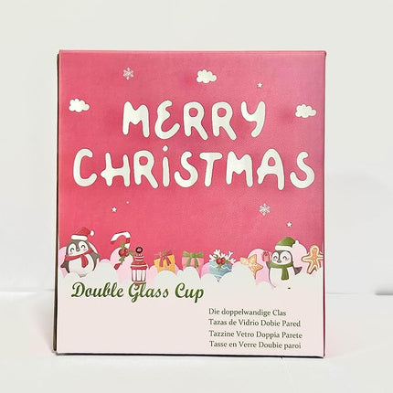 Christmas Gifts For Women Mom Friends Kids Grandma Men Cute Coffee Mugs with Christmas Socks Glass Espresso Tea Cups Kawaii Christmas Stocking Stuffers Decorations Presents Funny White Elephant Gifts