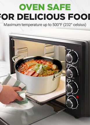 NutriChef 8-Piece Triply Cookware Set Stainless Steel - Triply Kitchenware Pots & Pans Set Kitchen Cookware, Non-Stick Coating - Sauce Pot, Stew Pot, Cooking Pot, Frying Pan, Lids - NC3PLY8Z