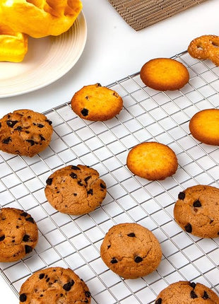 Cooling Rack for Baking, 16x10 Inches Baking Rack, Thick Wire Cookie Rack for Cooking, Roasting, Grilling, Drying, Oven Safe, Fits Half Sheet Pan