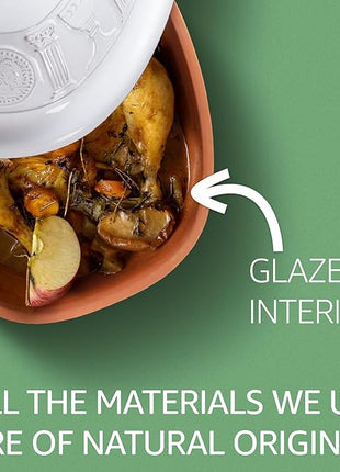 Romertopf Clay Roaster | 50 Years Anniversary Edition | Non-Stick Dutch Oven | Healthy Pot Cooking | Clay Baker | Versatile Cooking Vessel - 5.2 Quarts (5 Liters) for up to 8 people - White