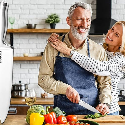 Modern-Silver Chef Kitchen Knife Set without Block, Chef Knife Set for Cooking, Knife Set for Kitchen, Stainless Steel, Sharp, German Brand | SB-KS101