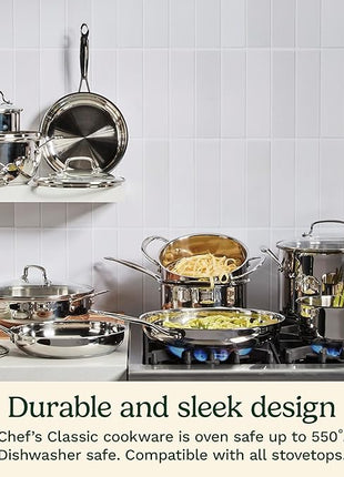 Cuisinart 10-Inch Open Skillet, Chef's Classic Stainless Steel Cookware Collection, 722-24