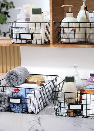 6 Pack Wire Baskets for Pantry Organization and Storage, Kitchen Organizer, 2 XXLarge & 2 XLarge & 2 Large