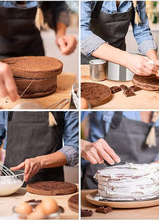 TeamFar 6 Inch Cake Pan, 6” x 3” Deep Round Cake Pan Tier Baking Pans Set Stainless Steel, For Baking Steaming Serving, Healthy & Toxic Free, Deep & Straight Size, Oven & Dishwasher Safe - Set of 4