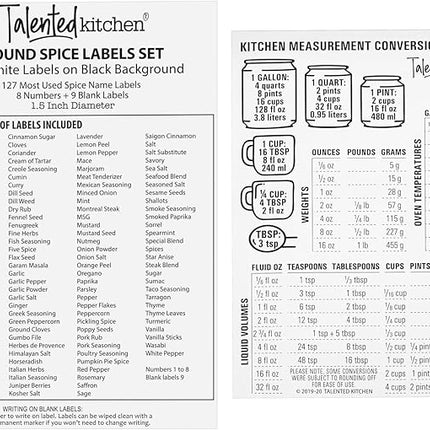 Talented Kitchen Magnetic Spice Jars for Refrigerator - 3 oz, Stainless Steel, Set of 12 - Spice Containers with Labels - Magnetic Travel Containers & Camper Must-Haves