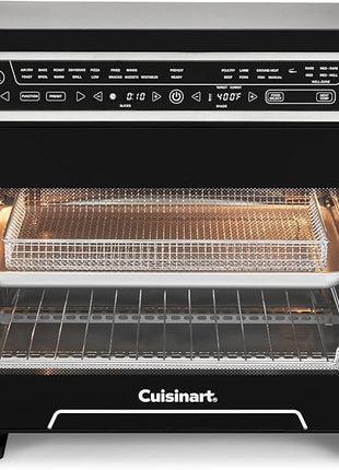 Cuisinart 15-in-1 Extra-Large Digital Air Fryer Oven with 9"x13" 2-in-1 Pan, Air Fry 4 Lbs of Wings, Cook a 13 Lb Turkey or 5+ Lb Chicken, Toast 9 Slices of Bread, and Bake a 13" Pizza, TOA-112