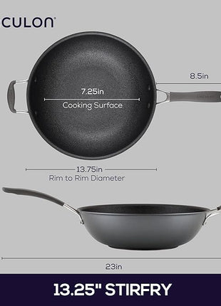 Circulon A1 Series with ScratchDefense Technology Nonstick Induction Stir Fry Pan, 13.25 Inch, Graphite