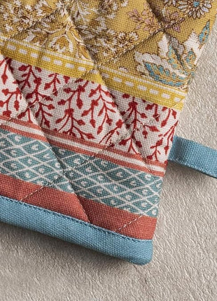 Maison d' Hermine Oven Gloves 100% Cotton Oven Mitt 7" x 13" with Loop Heat Resistant, BBQ, Cooking Gloves, Baking, Grilling, Kitchen, Handling Hot Pans Spring/Summer (Pack of 1, Marquise)