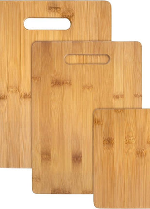 Totally Bamboo 3-Piece Bamboo Cutting Board Set – Wooden Cutting Boards for Kitchen – Great for Chopping and Serving – Large, Medium & Small Sizes for Food Prep