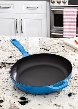 Lodge EC11S33 Enameled Cast Iron Skillet, 11-inch, Caribbean Blue