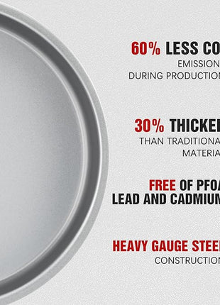 KITESSENSU Baking Pans Sets, Nonstick Bakeware Set 7-Piece with Round/Square Cake Pan, Loaf Pan, Muffin Pan, Cookie Sheet, Roast Pan, Cooling Rack, Carbon Steel Bake Set,Silver