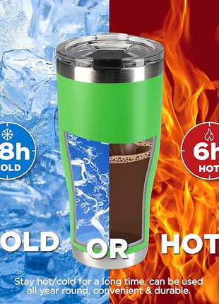 HAUSHOF 20 oz Tumbler, Stainless Steel Vacuum Insulated Coffee Tumbler Water Cup, Double Wall Travel Mug with Lid, Perfect for Hot and Cold Drinks