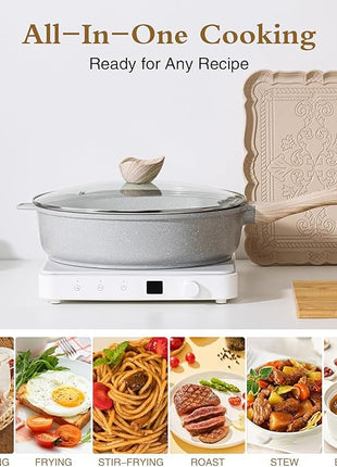 Kordisen Nonstick Ceramic Deep Frying Pan, 11 Inch Non Toxic Skillet with Lid, Healthy Jumbo Cooker, Saute Pan for Cooking, Induction Cookware, PFOA & PFAS Free