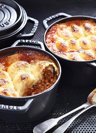 Staub La Cocotte Round 40509-476 Pico Cocotte Round Black 5.5 inches (14 cm) Small, Both Handed Casting, Enameled Pot, Induction Compatible, Japanese Authentic Product