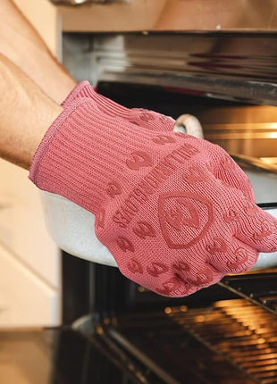 Grill Armor Oven Gloves – 932°F Heat, Fire & Cut Resistant Mitts for BBQ, Grill, Cooking, Grilling, Baking, Smoker & Fire Pit