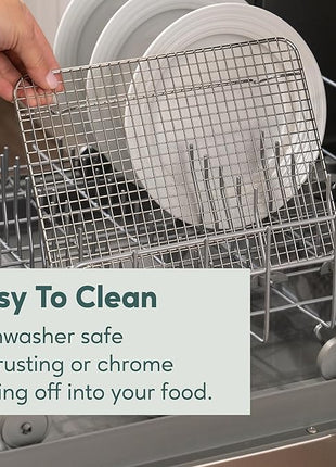 Ultra Cuisine Stainless Steel Baking Rack - 10x14.75 inch Jelly Roll Pan Wire - Oven Grill Sheet Pan - Oven Safe - Dishwasher Safe - Heavy Duty Wire Cooling Rack for Cooking Baking and Roasting