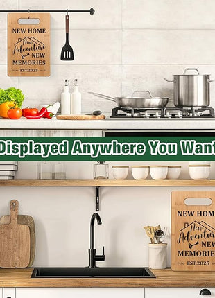 Housewarming Gift for New House Homeowner, House Warming Gifts New Home 2025 Cutting Board Gift, First Home Gift for Neighbor, Realtor Closing Gifts for Home Buyers New Home New Adventure New Memories