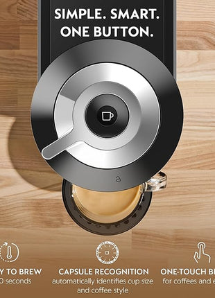 Nespresso Vertuo Next Deluxe Coffee and Espresso Maker, Pure Chrome with Aeroccino Milk Frother,1.1 liter, Black