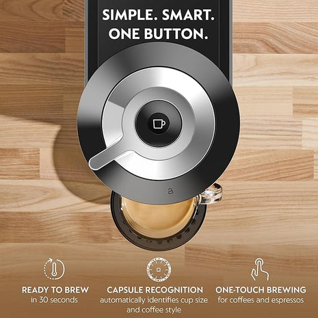 Nespresso Vertuo Next Deluxe Coffee and Espresso Maker, Pure Chrome with Aeroccino Milk Frother,1.1 liter, Black