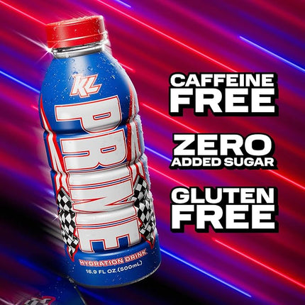 PRIME Hydration Kyle Larson, Sports Drinks, Electrolyte Enhanced for Replenishing Fluids, 250mg BCAAs, B Vitamins, Antioxidants, Low Sugar, 16.9 Fl Oz, 12 Pack
