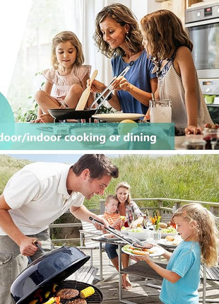 Grill Tongs, 17 Inch Extra Long BBQ Tongs, Premium Stainless Steel Metal Tongs for Cooking, Grilling, Barbecue/BBQ, Buffet (17", 1PC)