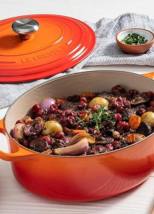 Le Creuset Enameled Cast Iron Signature Oval Dutch Oven, 6.75 qt., Flame