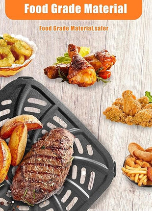 4QT Air Fryer Grill Pan for Gourmia GAF414 Digital Air Fryers, Upgraded Air Fryer Grill Crisper Plate Tray Rack Insert Grate Grid Shelf for 4QT Gourmia Air Fryer, Nonstick, Dishwasher Safe