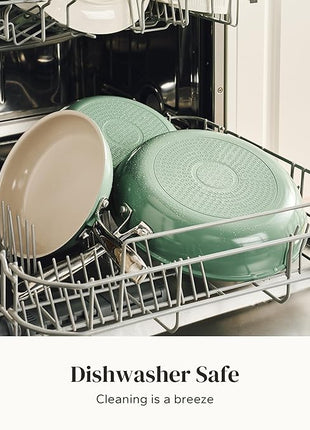 Redchef Non Stick Ceramic Frying Pan Set, Non Toxic Ceramic Pans for Cooking, 8" 9.5" 11" Skillet Set, No PFAS & PTFE & PFOA with Stainless Steel Handle, Dishwasher & Oven Safe Max up to 842°F (Green)