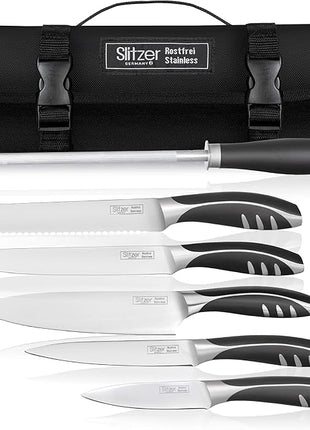 Slitzer Germany 7-Piece Chef's Knife Set, Ergonomically Designed, Professional Grade Chef Knives, Great addition to any kitchen