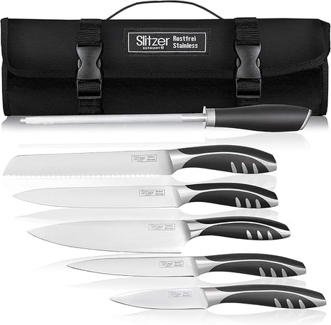Slitzer Germany 7-Piece Chef's Knife Set, Ergonomically Designed, Professional Grade Chef Knives, Great addition to any kitchen