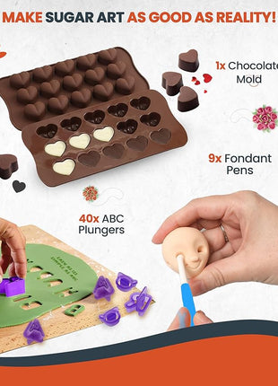 RFAQK 700PCs Cake Decorating Kit with Baking Supplies - Cake Turntable for Decorating with Baking Pans, Leveler, 24 Numbered Piping Tips, 2 Spatulas, Fondant Tools, Video Course, Pattern Chart & More