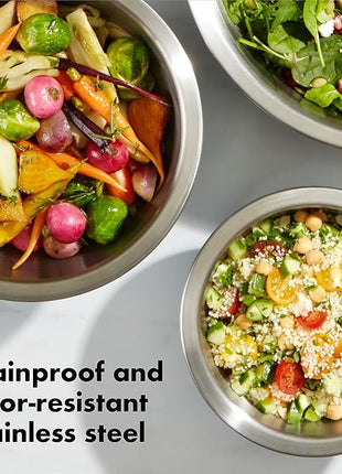 OXO Good Grips 3-Piece Stainless-Steel Mixing Bowl Set