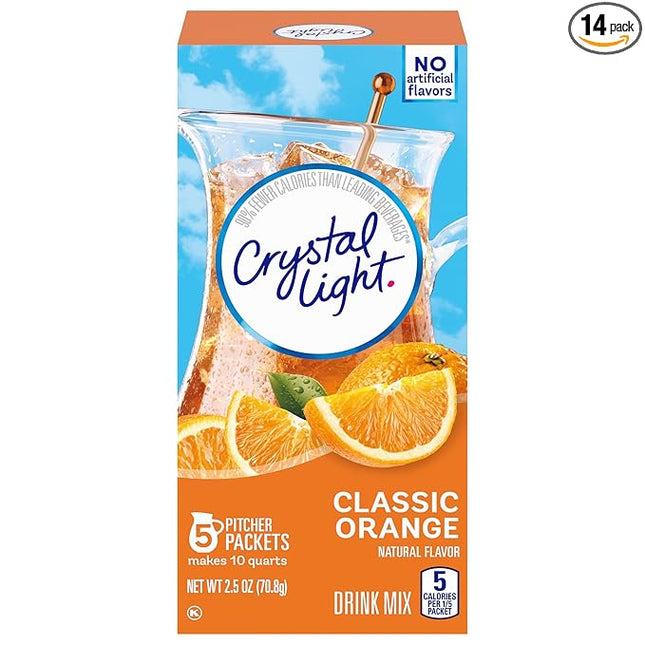 Crystal Light Pitcher Packets, Classic Orange, 2.5 OZ