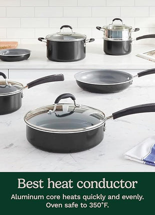 Cuisinart 11-Piece Nonstick Cookware Set, Ceramica XT, Black, 54C-11BK