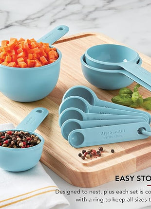 KitchenAid Measuring Cups and Spoon Set, Mineral Water, 9-Piece