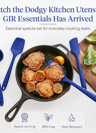 GIR: Get It Right - 5 Piece Essentials All Purpose Set - Ladle, Spatula, Flip, Spoon & Spoonula, Non-stick, Heat Resistant, Dishwasher Safe, Kitchen Utensils, Baking Supplies - Royal Blue