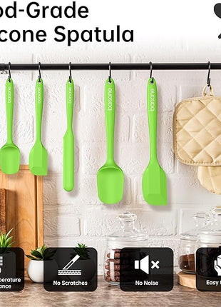 Barsone 5-Piece Silicone Spatula Set - Heat Resistant 446°F Food Grade BPA Free, Nonstick Cookware Safe Dishwasher Safe Kitchen Tools for Baking, Cooking, Stirring, Multicolor.