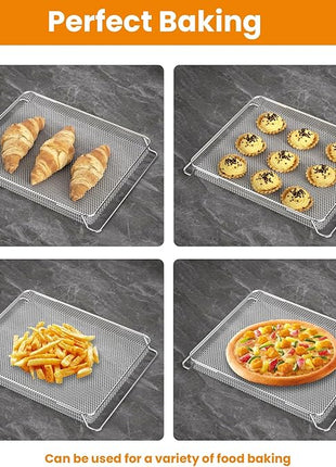 for Ninja Foodi Replacement Air Fryer Oven Basket, Original Replacement Baking Trays for NINJA DT201 DT251 Foodi Digital Air Fryer Oven, Mesh Basket, Ideal Accessories for Frying and Dehydrating