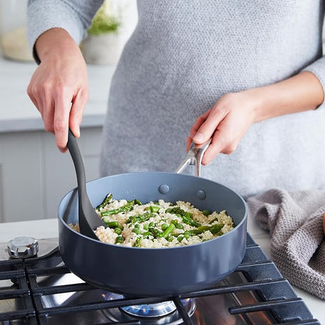 GreenPan Silicone 3 Piece Cooking Utensil Set, Fish Turner, Mixing Spatula, Solid Spoon, Flexible Nonstick Kitchen Tools Rigid Steel Core, Heat-Resistant Anti-Slip Handle BPA-Free Dishwasher Safe Gray