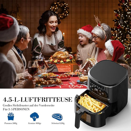 5QT Air Fryer with Touchscreen & View Window - 8-In-1 Digital Airfryer, Oil-Free Cooking, Timer Control, Compact Air Fryer for Home/Kitchen/Dorm Use