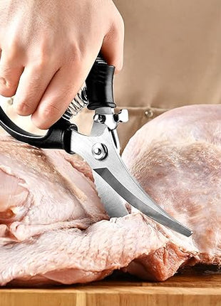 Heavy Duty Poultry Shears - Kitchen Scissors for Cutting Chicken, Poultry, Game, Meat - Chopping Vegetable - Spring Loaded