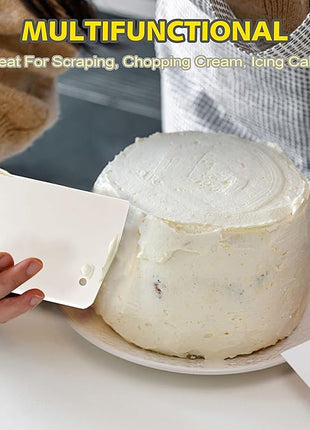 Anaeat Icing Spatula, 3 Pieces Professional Angled Offset Frosting Spatulas with 6", 8", 10" Stainless Steel Blades & 4 Pack Cake Smoother Scraper for Cake Decorating, Baking & Pastry (Set of 7)