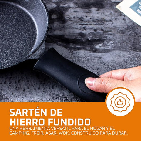 Bruntmor Cast Iron Frying Pan Set of 4-6x4 Inch Black Pre-Seasoned Skillets with Heat-Resistant Silicone - Mini Cast Iron Skillet Set for Stovetop, Oven, and Grill