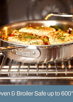 All-Clad D5 Brushed 5 Ply Stainless Steel Cookware Set 10 Piece w/ Frying Pans, Pots and Pans Set, Induction, Oven Broiler Safe 600F, Silver