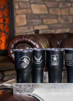 Military Gift Shop 30 oz Air Force Coffee Travel Mug | Double Wall Vacuum Insulated Coffee Tumbler | Stainless Steel Coffee Mug With Lid & Straw | Air Force 30oz Tumbler