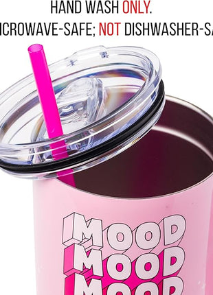 Silver Buffalo Care Bears “Mood” Stainless Steel Tumbler with Handle Featuring Love-A-Lot Bear, Fits in Standard Cup Holder, 40 Ounces